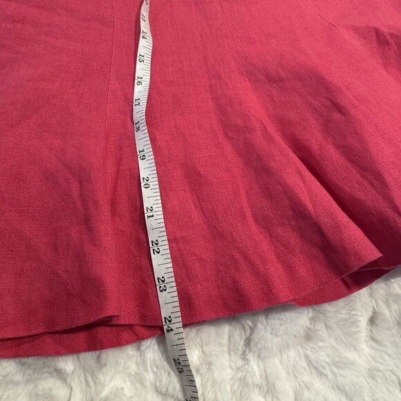 Chaps Linen Skirt Women's size 12 Pink Ruffle Hem Barbiecore Retro 90s Y2K - Picture 8 of 8